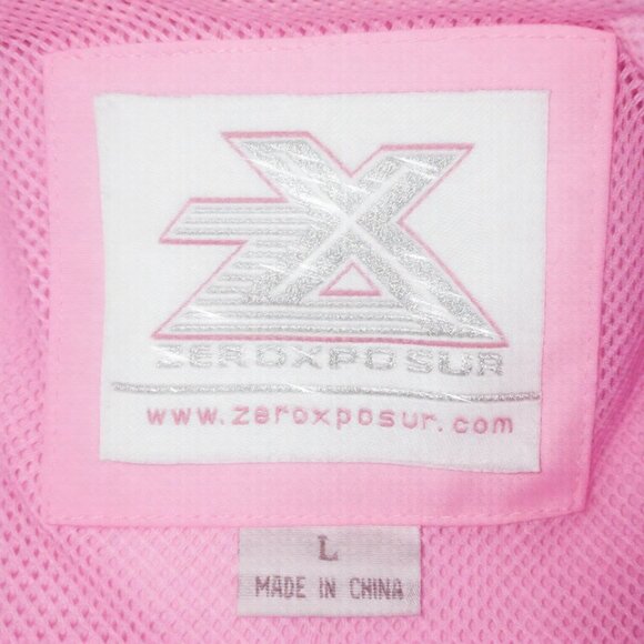 ZeroXposure Womens Windbreaker Jacket Pink White Full Zip Lightweight Size Large - Picture 3 of 8